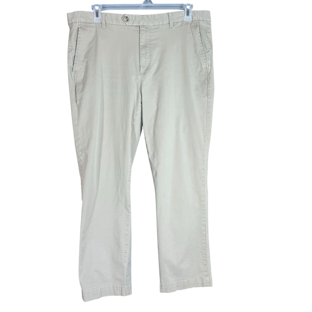 Rowm Khaki Chino Pants Men’s 40x30 Tan Flat Front Stretch Casual